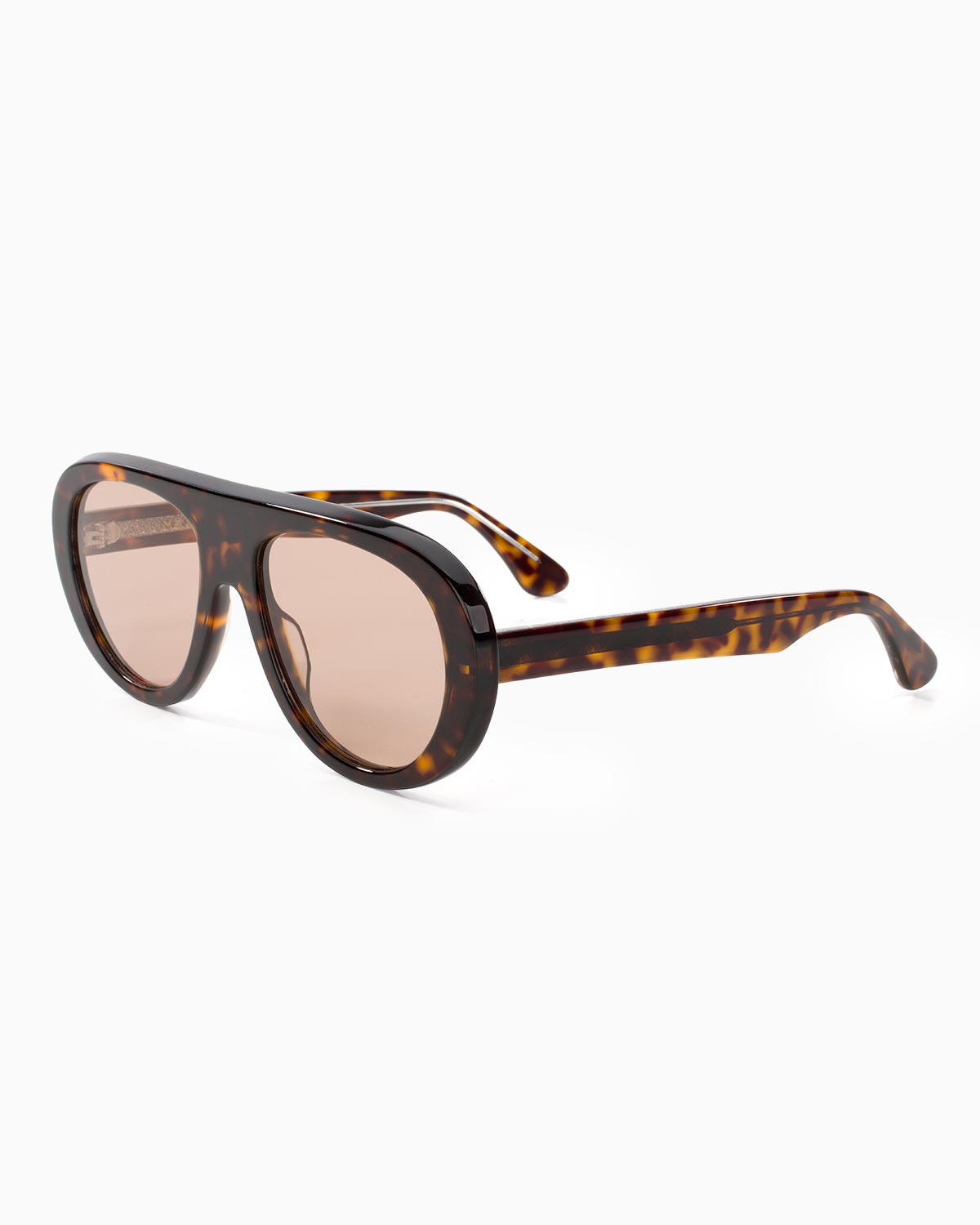 ME & JOE Riviera Tortoise sunglasses with light brown lenses – front three-quarter view