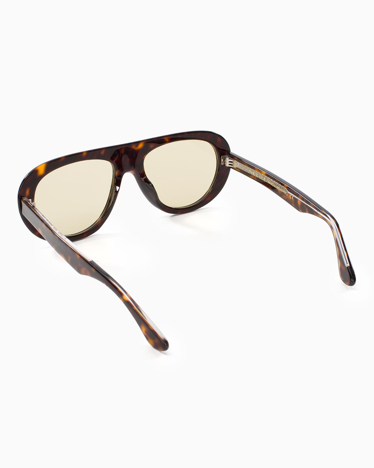ME & JOE Riviera Tortoise sunglasses with amber lenses – temple and logo detail