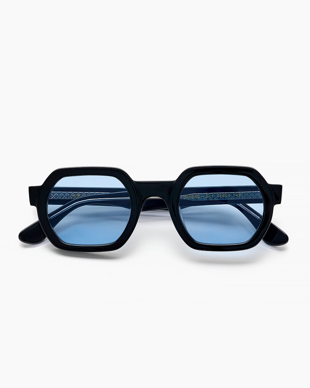 ME & JOE Sandro black sunglasses with blue lenses  – front view