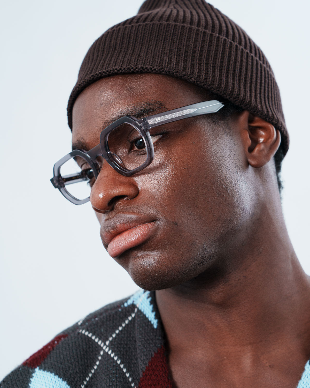 ME & JOE Sandro crystal gray optical glasses – three-quarter view