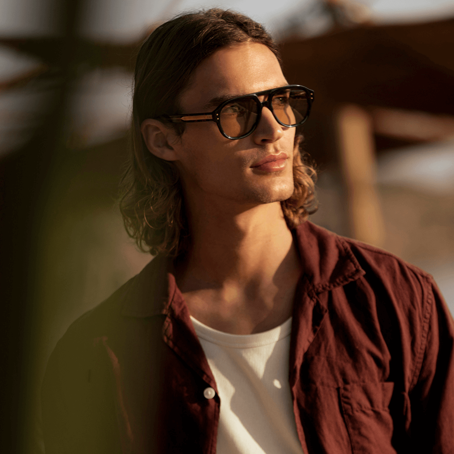 Men wearing acetate sunglasses meandjoe with custom made lenses 