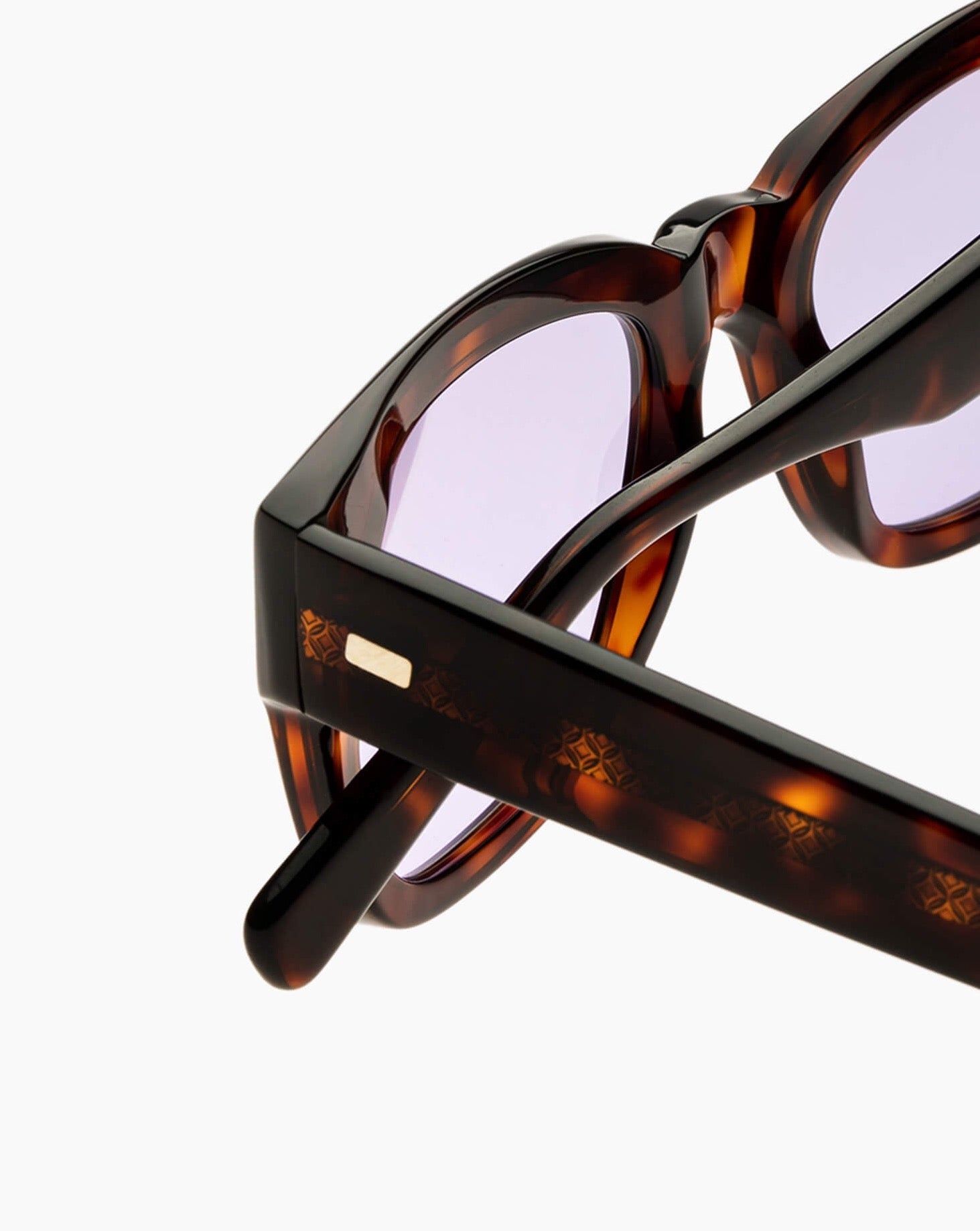 SUNGLASSES-UNISEX-DYLAN-TORTOISE-CUSTOM-COLOR-PURPLE-DETAIL |TORTOISE CUSTOM LENSES-LOLLIPOP